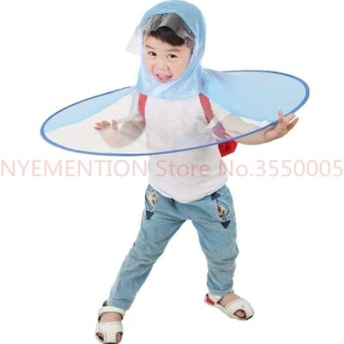 Creative Poncho Childrens Raincoat UFO Rain Coat Cover Funny Baby Outdoor Play Supplies 50PCS