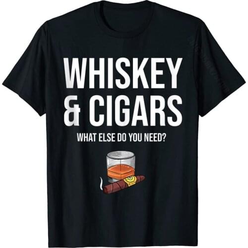 Whiskey Cigars Cuban CigarSmoker Whisky Basic Top Tops Shirt Slim Fit Comfortable Cotton Student Top T-Shirts Comfortable