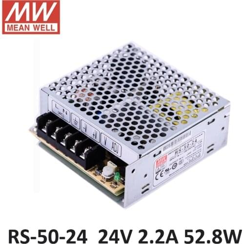 Laboratory Power supply 24V 2.2A 52W RS-50-24 Meanwell Switching Power Supply 85-264VAC input Mean Well 24V power supply source