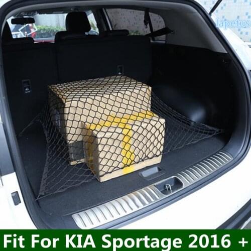 Lapetus Trunk Rear Storage Cargo Luggage Elastic Mesh Net Holder With 4 Hooks Pocket Fit For KIA Sportage 2016 - 2020