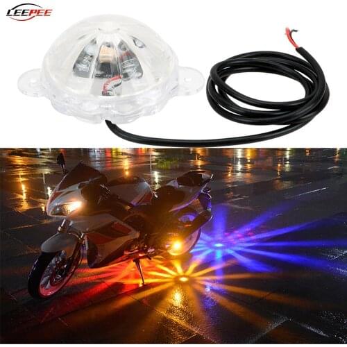 12V 10W Flashing LED RGB Motorcycle Ambient Mood Light Tail Parking Signal Strobe Lamp Decoration Motor Motorbike Accessories