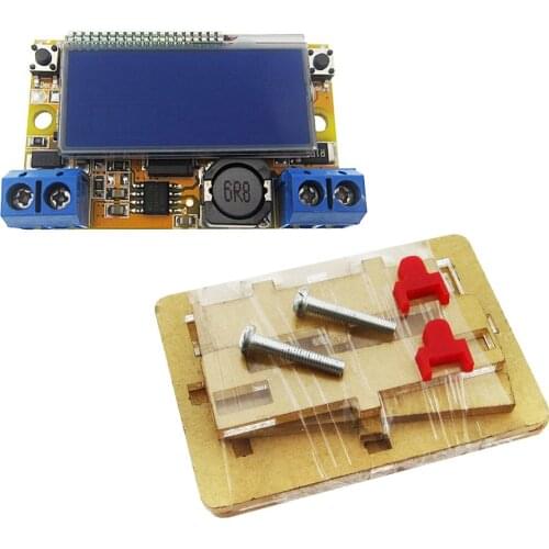 Diy kit DC-DC adjustable step-down Regulated power supply module Belt voltmeter ammeter Dual Display With Acrylic Case