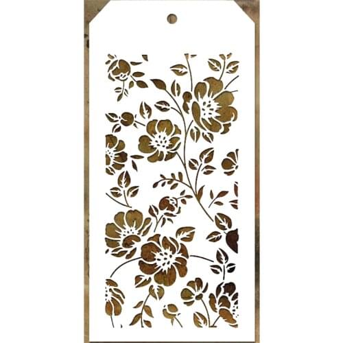 2021 New Label Tag Plastic Stencil For Craft Making Flower Pattern Background Scrapbooking Greeting Card No Metal Cutting Dies