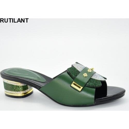 New Arrival Nigerian Women Party Pumps High Heels Fashion Woman Summer Autumn Skid-proof Square Toe Shoes Shoe with Rhinestones