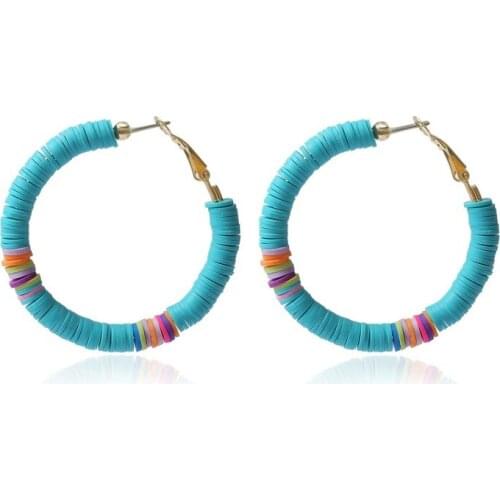 New Big Round Hoop Earring Lovely Rainbow Boho Classic Charming Statement Earrings Women Hoops Party Gift Suede Earrings