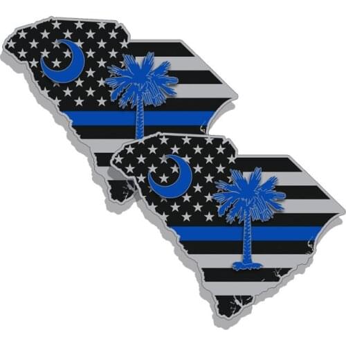 New Cover Scratch Car-Stickers SC South Carolina Police Flag for Bumper Rear Suv Decal Auto Exterior Decoration KK12*9cm
