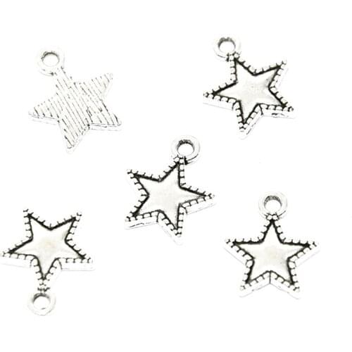 22PCS Wholesale Vintage Metal Star Charms Pendant For DIY Handmade Jewelry Making Supplies