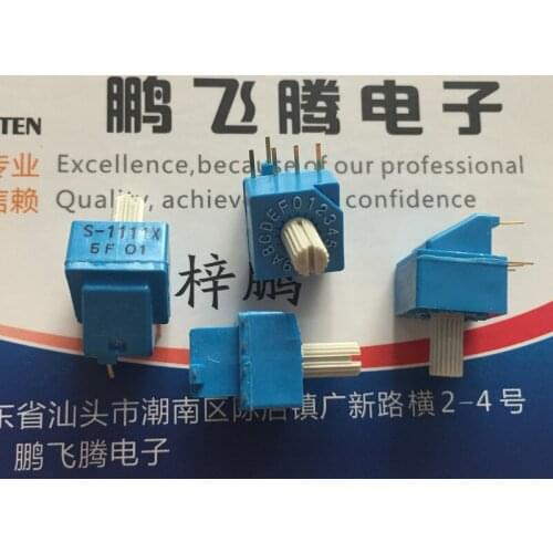 Original new 100% S-1111A 0-F/16 rotary dial code switch 16 bit 4:1 foot side adjusting handle