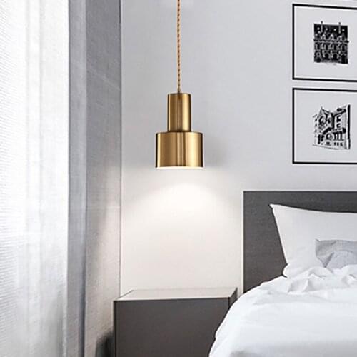 Gold Lampshade Pendant Lights LED Hanging Spotlight Lamp GU10 Nordic Modern Design for dinning room metal suspension luminaire