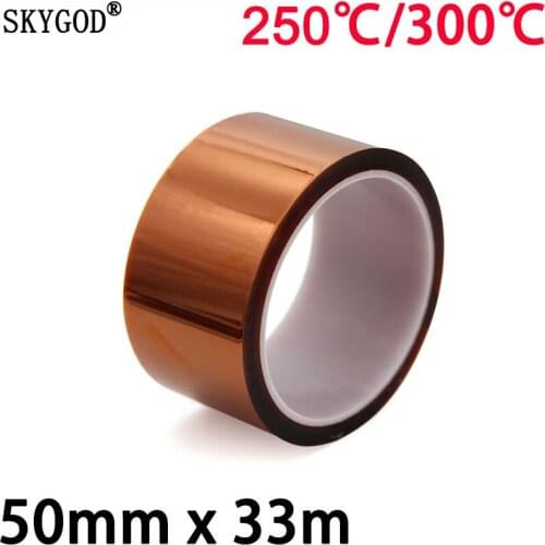 50mm x 33m Polyimide Adhesive Tape BGA PCB 3D Printing Board Protection High Temperature Heat Resistant Electronic Insulation