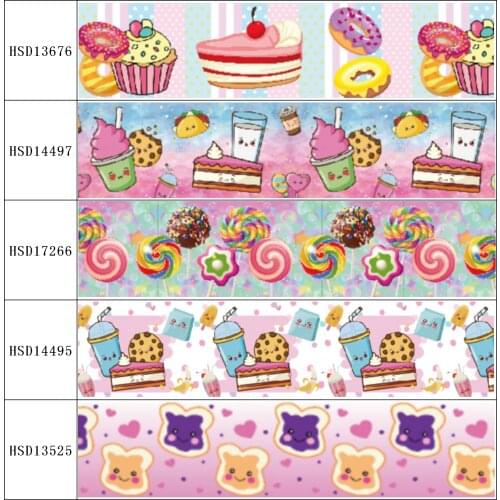 22MM 25MM 38MM 50MM 75mm Printed Pattern on Grosgrain Ribbon for diy ribbon