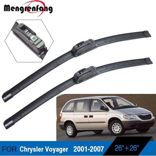 2 Pieces Car Wiper Blades Soft Rubber Front Windscreen Wiper For Chrysler Voyager 2001-2007