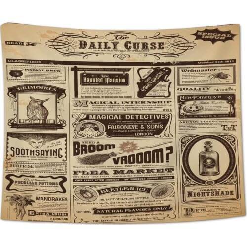 Old Newspaper Festival Halloween Wall Hanging Wall Decor Bedspread Coverlet Blanket Bedding Towel Throw Sheet Wrinkle-Resistant