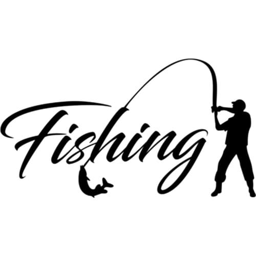Fishing reflective funny car sticker vinyl decal silver/black car auto stickers for bumper rear window