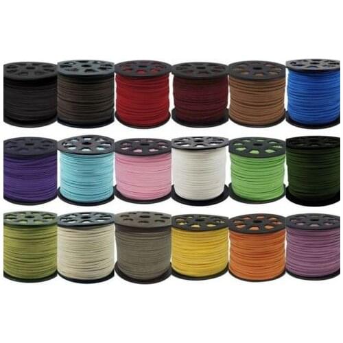 Jewelry cfh3 3mm x1 5mm 100 meter black brown Faux Flat Suede velvet Lace Leather Cord Jewelry DIY Rope Clothes Shoes