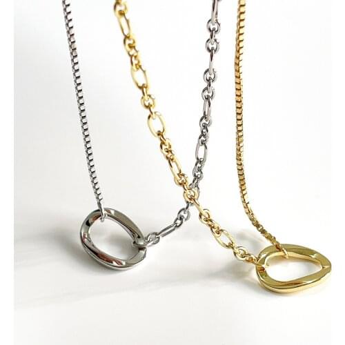 SHANICE 100% 925 Sterling Silver Punk Round Circle Thick Chain Choker Necklaces for Women Statement Necklace Clavicle Jewelry