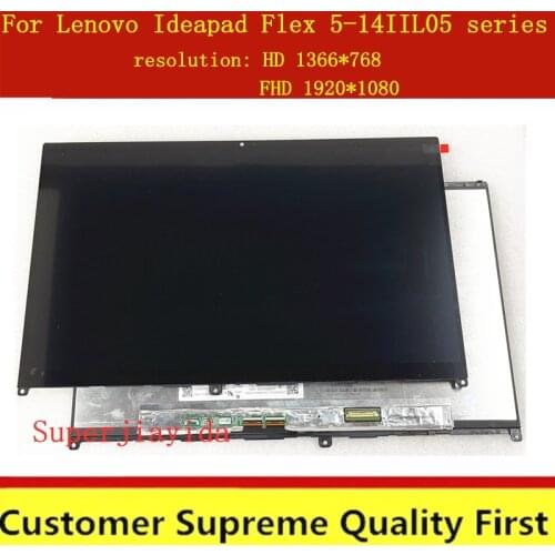 For Lenovo Ideapad Flex 5-14IIL05 81WS 81X1 LCD Screen Display Panel Touch Digitizer Assembly NV140FHM-N4U 5D10S39642 5D10S39641