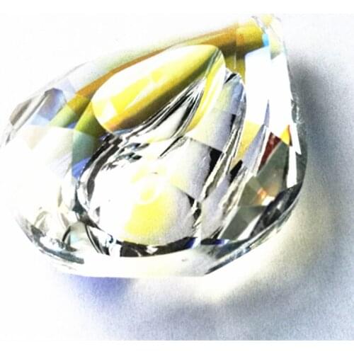 Hot selling 10pcs 76mm Light Clear AB Pipa Shape K9 Crystal Chandelier Pendants (Free Rings) For Suncatchers Home Decoration