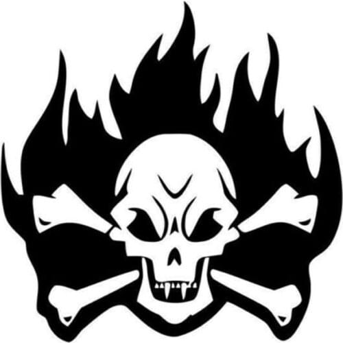 15*15cm Flaming Skull Decal Sticker Fashion Personality Creativity Car Styling Cool Graphics Vinyl Car Wrap