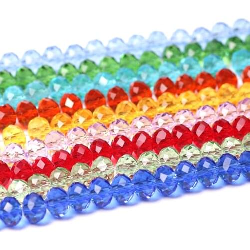300Pcs/Lot Lampwork Glass Rondelle Faceted Beads 8mm Crystal Round Charms Beaded DIY Making Jewelry Supplies Wholesale In Bulk