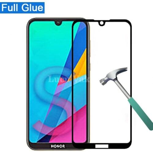 5d full glue tempered glass on honor 8s protective glass for huawei honer honor8s 8 s s8 glas full cover screen protector safety