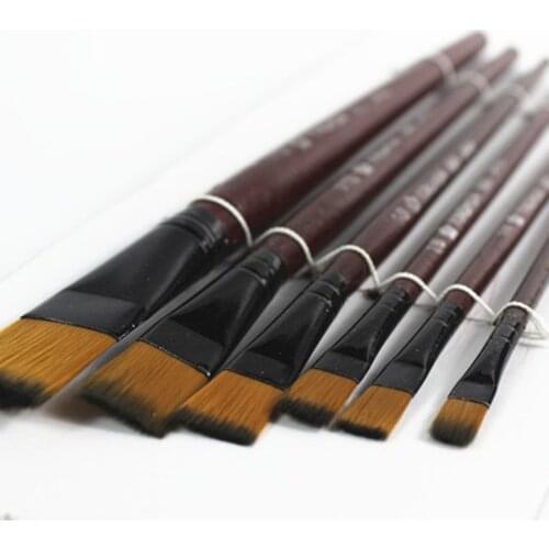 6Pcs Nylon Acrylic Oil Paint Brushes Kit For Art Artist Supplies Watercolor