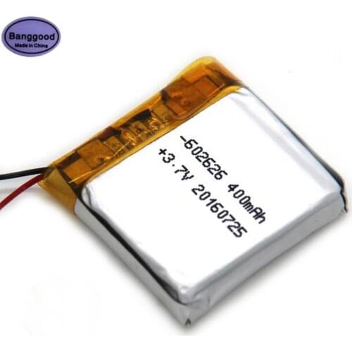 Banggood 3.7V 400mAh 602626 602525 062626 062525 Lipo Polymer Lithium Rechargeable Li-ion Battery Cells For SMART WATCH GPS