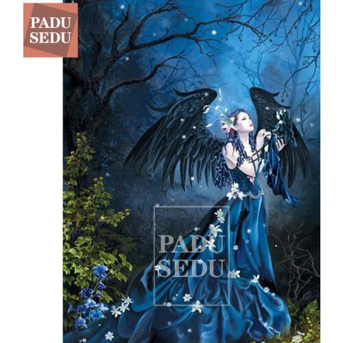 DIY 5d Diamond Painting Fantasy Woman Wings Portrait Full Round 3D Embroidery Cross Stitch Kit Home Decor Unique Gifts For Women