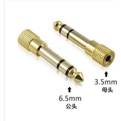 2 Pieces 6.5mm Male to 3.5mmFemale Stereo Adapter Gold Plating Audio Adapter Converter