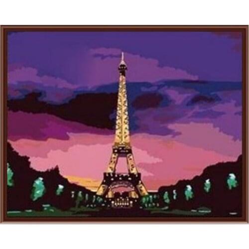 Free shiping 40*50cm painting by numbers canvas art drawing wall pictures for living room cuadros decoracion Eiffel Tower G080