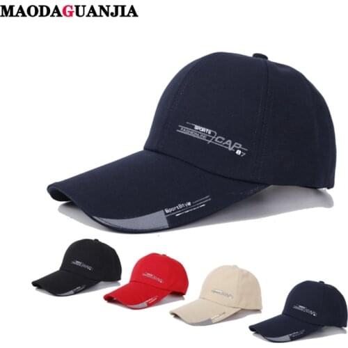 New Long Brim Shade Snapback Sports Cap Mens Hat For Fish Outdoor Fashion Line Baseball Cap Sun Dad Hat Bone Gorras MAODAGUANJIA
