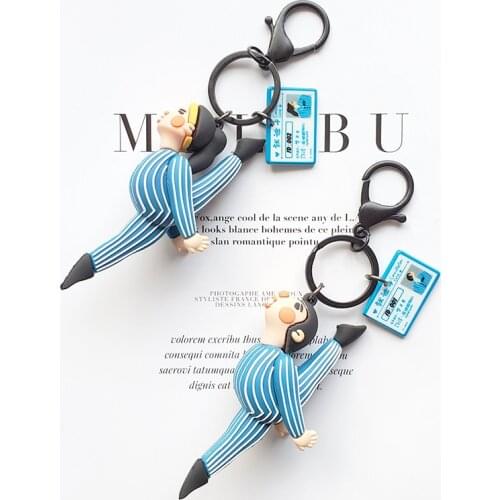 New Creative Splits Funny Couple Keychain For Men Women Cute Silicone Doll Key Pendant Bag Car Keyring Great Gifts For Husband