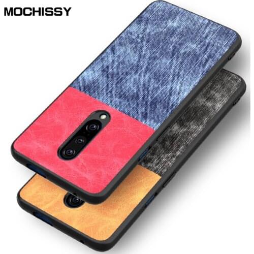 For OnePlus 7T Pro Case Shockproof Back Covere Denim Cloth Fabric Silicone Soft Edge Protect Case For One Plus 7T Pro Case Funda