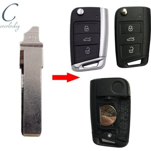 Cocolockey Car Key HU66 Uncut Blade Remote Key Blank Shell for Volkswagen VW Golf 7 GTI MK7 For Skoda Octavia A7 Flip Key