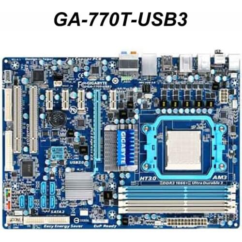 For Gigabyte GA-770T-USB3 770T-USB3 Desktop Motherboard 770 Socket AM3 DDR3 SATA2 USB3.0 ATX 100% Fully Test