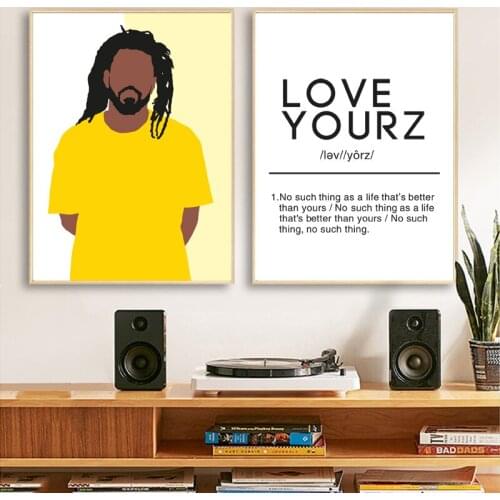 J. Cole Rap Music Singer Poster Art Canvas Painting , Love Yourz Definition Hip Hop Art Prints Rapper Wall Pictures Home Decor