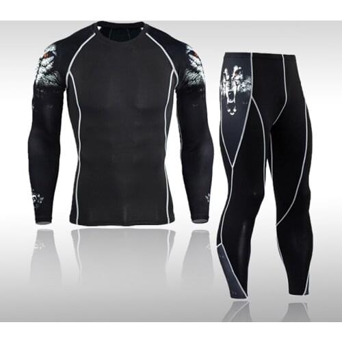 2021 Mens Thermal Underwear Autumn And Winter Long Sports Suit Compression Leggings Quick-Drying Jogging Outdoor Equipment