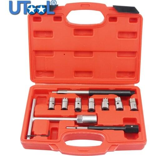 Diesel Injector Seat Cutter Set Cleaner Carbon Remover Tools Kit -10pcs
