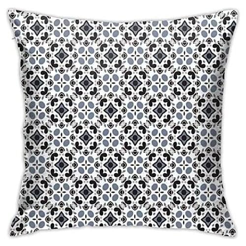 Pooizsdzzz Personalized Abraction Ethnic Tile Like Repetitive Victorian YLE n Decorative Pillow Cover Printed Zipper Throw