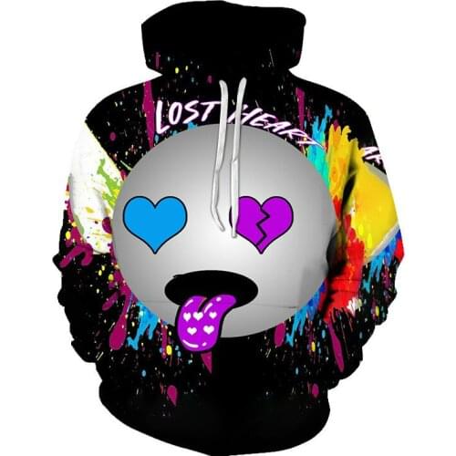 2021 new 3D printed hoodie fashion trendy boutique sweater mens long-sleeved loose casual trendy sweater mens clothing