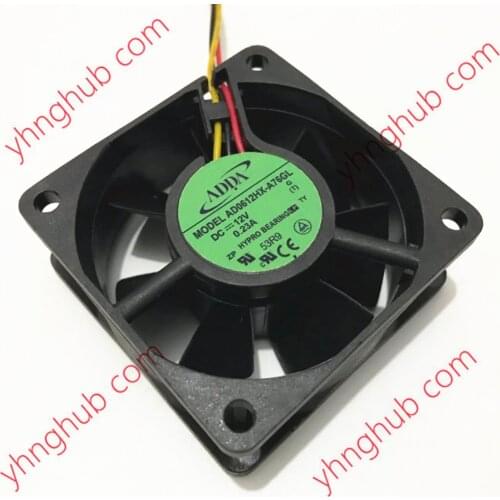 ADDA AD0612HX-A76GL DC 12V 0.23A 60x60x25mm 3-Wire Server Cooling Fan
