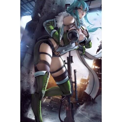 Sexy Woman Warrior Canvas Art Paintings Custom Japanese Anime Girl Shino Wall Pictures for Bedroom Decoration Posters and Prints