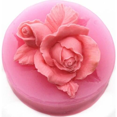 Hot Sale 3D Rose Flower Handmade Soap Silicone Molds Candle Clay Mold Fondant Cake Decorating Tools Chocolate Cake Baking Moulds