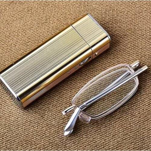 Foldable Portable Reading Glasses Anti Blu Anti Fatigue Natural Crystal Glass Lens +0.75 +1 +1.25 +1.5 +1.75 +2 +2.25 +2.5 to +4