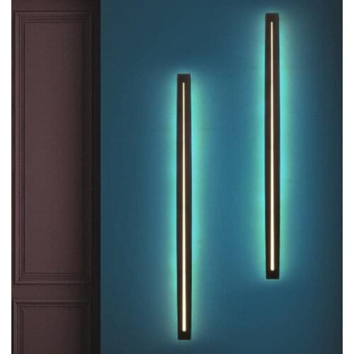 Nordic Modern Minimalist Rectangular Wall Lamp Bedroom Study Living Room Wrought Iron Acrylic LED Lighting