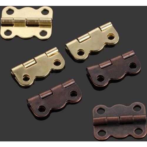 50Pcs Vintage Wooden Box Small Decorative Hinge Cupboard Door Furniture Cabinet Hinges Furniture Fittings 16*13mm With Screw