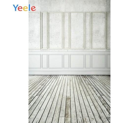 Yeele Gray White Headboard Wall Wooden Floor Portrait Photography Backgrounds Customized Photographic Backdrops for Photo Studio
