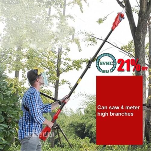 YT-4389 Electric High Branch Saw Rechargeable 40V/4AH Lithium Battery Hedge Trimmer Garden Chain Saw Pruning Shear 5500RPM 220V