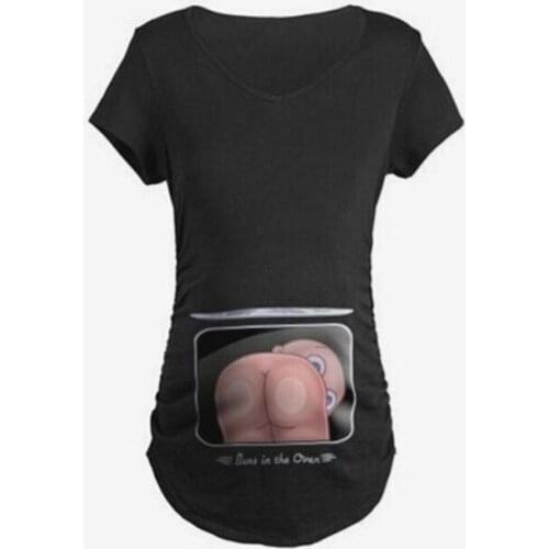 Funny Baby Fart Maternity T-Shirts Pregnant Women Tops Tees Clothes for Summer Maternity Blouses Pregnancy Tops Tees Plus Size