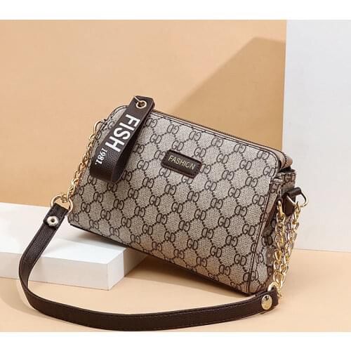 Womens One-sShoulder Messenger Bag Luxury Designer Chain High-End Fashion Trend All-Match Printing Wallet Shell Bag